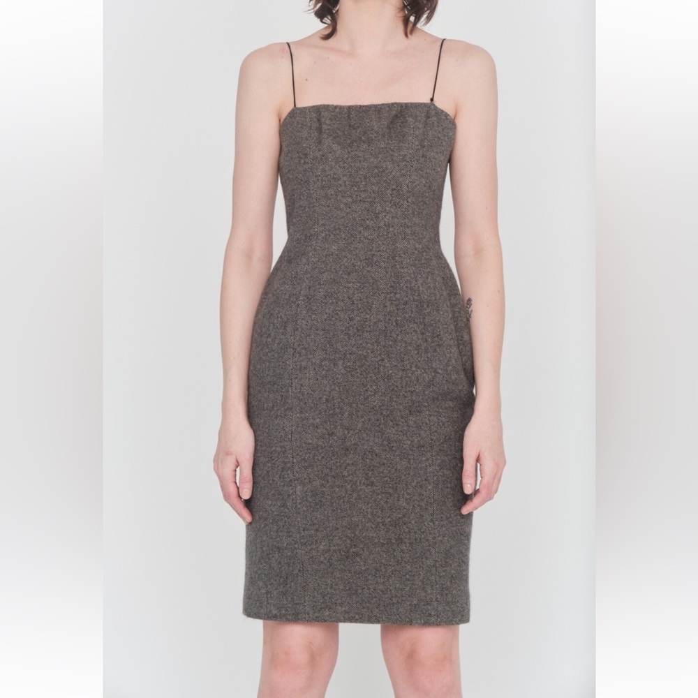 Bottega VENETA wool dress gray in fair condition size 40 fits 4 us